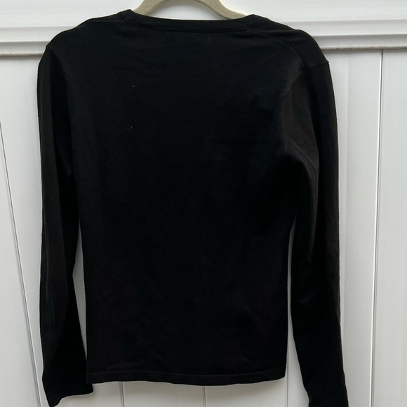 525 America Black V Neck Women's Size Medium Classic Versatile Pullover Sweater - Picture 5 of 6